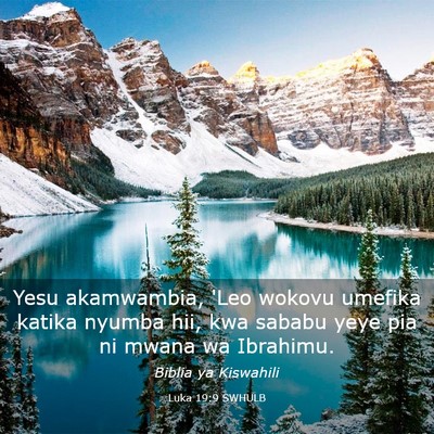 Picture 03 - Luka 19:9 SWHULB - Yesu akamwambia, 'Leo wokovu umefika katika - Bible Verse Picture
