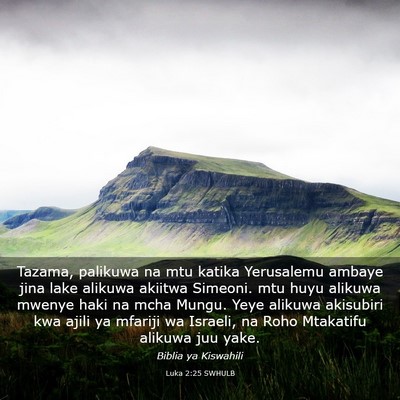Picture 03 - Luka 2:25 SWHULB - Tazama, palikuwa na mtu katika Yerusalemu ambaye - Bible Verse Picture