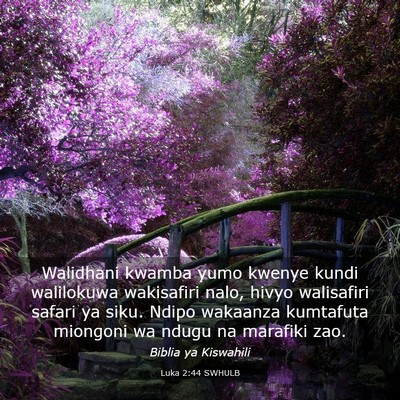 Picture 03 - Luka 2:44 SWHULB - Walidhani kwamba yumo kwenye kundi walilokuwa - Bible Verse Picture