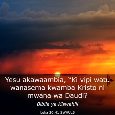 Picture 03 - Luka 20:41 SWHULB - Yesu akawaambia, “Ki vipi watu wanasema kwamba - Bible Verse Picture