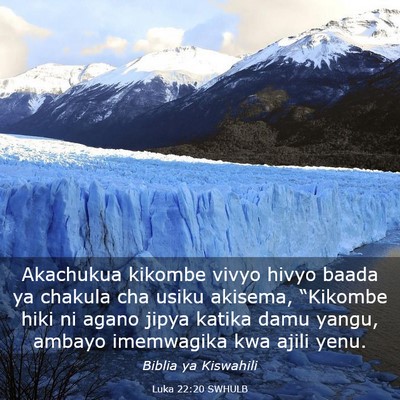 Picture 03 - Luka 22:20 SWHULB - Akachukua kikombe vivyo hivyo baada ya chakula - Bible Verse Picture