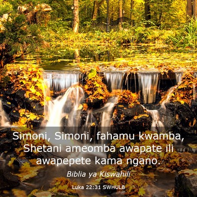 Picture 03 - Luka 22:31 SWHULB - Simoni, Simoni, fahamu kwamba, Shetani ameomba - Bible Verse Picture