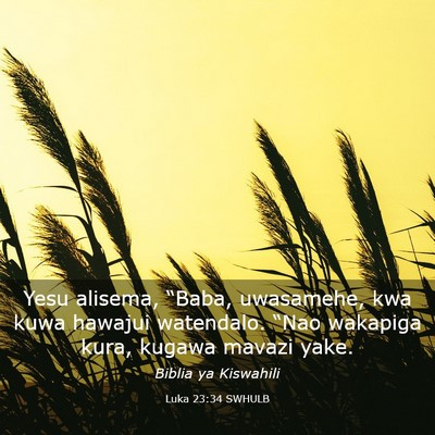 Picture 03 - Luka 23:34 SWHULB - Yesu alisema, “Baba, uwasamehe, kwa kuwa - Bible Verse Picture