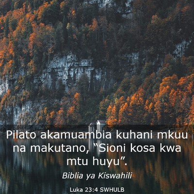 Picture 03 - Luka 23:4 SWHULB - Pilato akamuambia kuhani mkuu na makutano, - Bible Verse Picture