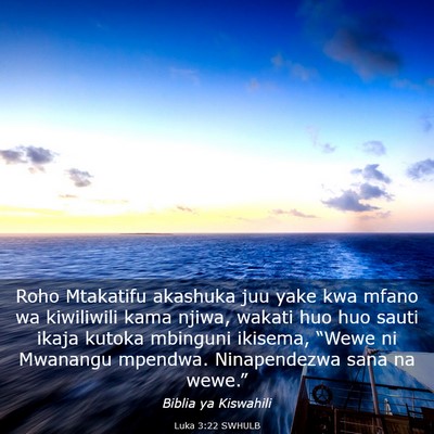 Picture 03 - Luka 3:22 SWHULB - Roho Mtakatifu akashuka juu yake kwa mfano wa - Bible Verse Picture