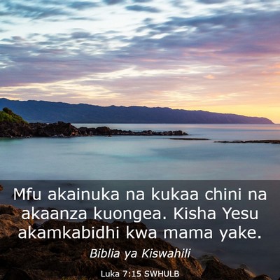 Picture 03 - Luka 7:15 SWHULB - Mfu akainuka na kukaa chini na akaanza kuongea. - Bible Verse Picture