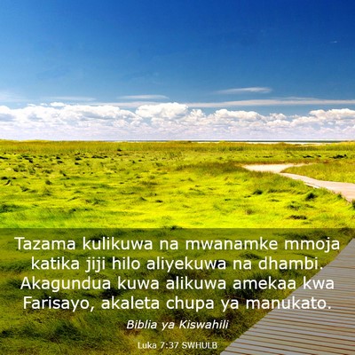 Picture 03 - Luka 7:37 SWHULB - Tazama kulikuwa na mwanamke mmoja katika jiji - Bible Verse Picture
