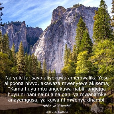 Picture 03 - Luka 7:39 SWHULB - Na yule farisayo aliyekuwa amemwalika Yesu - Bible Verse Picture