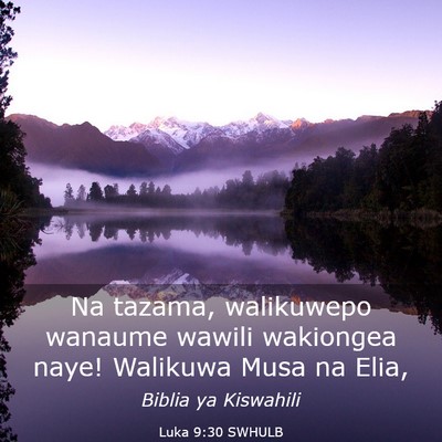 Picture 03 - Luka 9:30 SWHULB - Na tazama, walikuwepo wanaume wawili wakiongea - Bible Verse Picture