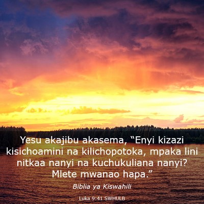 Picture 03 - Luka 9:41 SWHULB - Yesu akajibu akasema, “Enyi kizazi kisichoamini - Bible Verse Picture