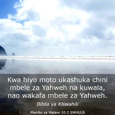 Picture 03 - Mambo ya Walawi 10:2 SWHULB - Kwa hiyo moto ukashuka chini mbele za Yahweh na - Bible Verse Picture