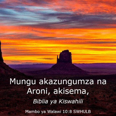 Picture 03 - Mambo ya Walawi 10:8 SWHULB - Mungu akazungumza na Aroni, - Bible Verse Picture