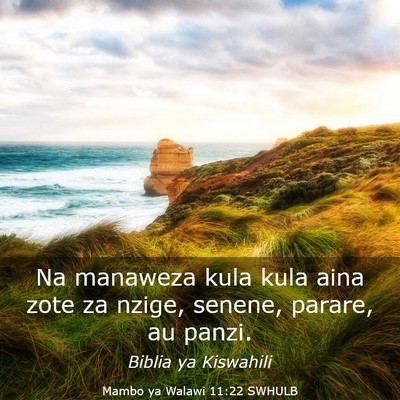 Picture 03 - Mambo ya Walawi 11:22 SWHULB - Na manaweza kula kula aina zote za nzige, senene, - Bible Verse Picture