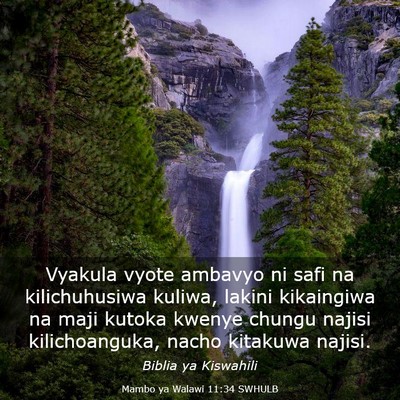 Picture 03 - Mambo ya Walawi 11:34 SWHULB - Vyakula vyote ambavyo ni safi na kilichuhusiwa - Bible Verse Picture