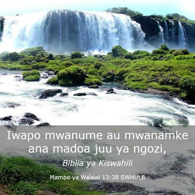 Picture 03 - Mambo ya Walawi 13:38 SWHULB - Iwapo mwanume au mwanamke ana madoa juu ya - Bible Verse Picture