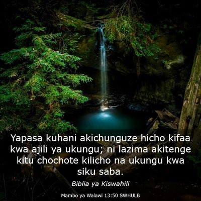 Picture 03 - Mambo ya Walawi 13:50 SWHULB - Yapasa kuhani akichunguze hicho kifaa kwa ajili - Bible Verse Picture