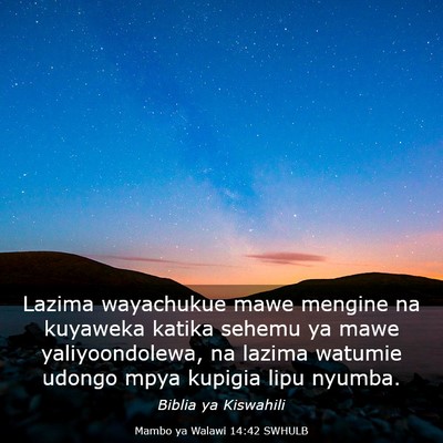 Picture 03 - Mambo ya Walawi 14:42 SWHULB - Lazima wayachukue mawe mengine na kuyaweka katika - Bible Verse Picture