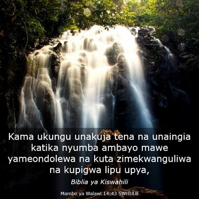 Picture 03 - Mambo ya Walawi 14:43 SWHULB - Kama ukungu unakuja tena na unaingia katika - Bible Verse Picture