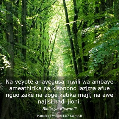 Picture 03 - Mambo ya Walawi 15:7 SWHULB - Na yeyote anayegusa mwili wa ambaye ameathirika - Bible Verse Picture