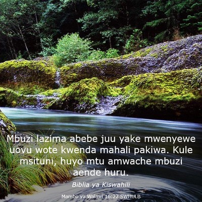 Picture 03 - Mambo ya Walawi 16:22 SWHULB - Mbuzi lazima abebe juu yake mwenyewe uovu wote - Bible Verse Picture