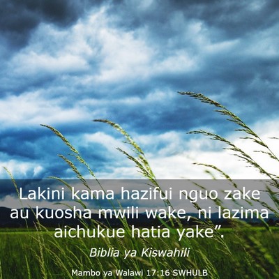 Picture 03 - Mambo ya Walawi 17:16 SWHULB - Lakini kama hazifui nguo zake au kuosha mwili - Bible Verse Picture