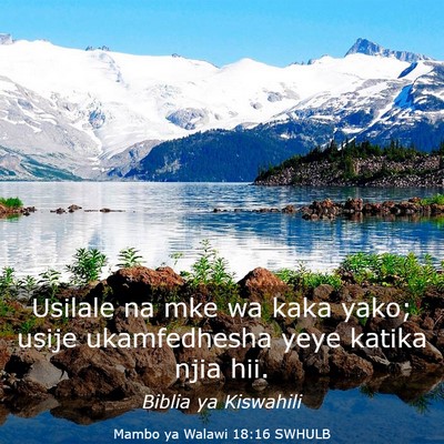 Picture 03 - Mambo ya Walawi 18:16 SWHULB - Usilale na mke wa kaka yako; usije ukamfedhesha - Bible Verse Picture