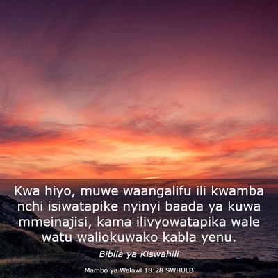 Picture 03 - Mambo ya Walawi 18:28 SWHULB - Kwa hiyo, muwe waangalifu ili kwamba nchi - Bible Verse Picture