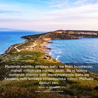 Picture 03 - Mambo ya Walawi 18:3 SWHULB - Msitende mambo ambayo watu wa Misri huyatenda, - Bible Verse Picture