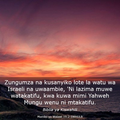 Picture 03 - Mambo ya Walawi 19:2 SWHULB - Zungumza na kusanyiko lote la watu wa Israeli na - Bible Verse Picture