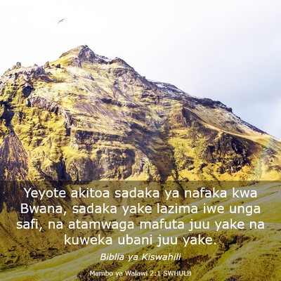 Picture 03 - Mambo ya Walawi 2:1 SWHULB - Yeyote akitoa sadaka ya nafaka kwa Bwana, sadaka - Bible Verse Picture