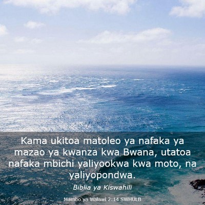 Picture 03 - Mambo ya Walawi 2:14 SWHULB - Kama ukitoa matoleo ya nafaka ya mazao ya kwanza - Bible Verse Picture