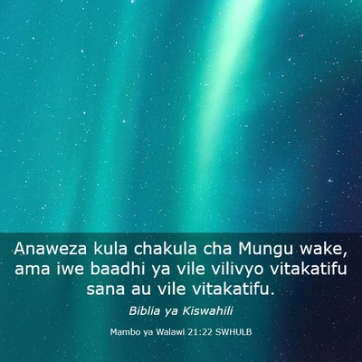 Picture 03 - Mambo ya Walawi 21:22 SWHULB - Anaweza kula chakula cha Mungu wake, ama iwe - Bible Verse Picture