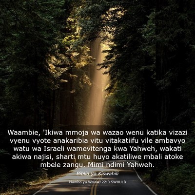 Picture 03 - Mambo ya Walawi 22:3 SWHULB - Waambie, 'Ikiwa mmoja wa wazao wenu katika vizazi - Bible Verse Picture
