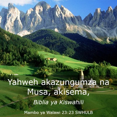 Picture 03 - Mambo ya Walawi 23:23 SWHULB - Yahweh akazungumza na Musa, - Bible Verse Picture