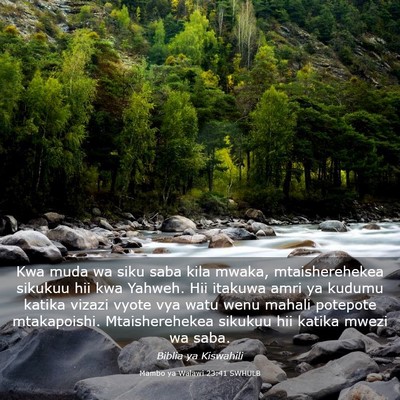 Picture 03 - Mambo ya Walawi 23:41 SWHULB - Kwa muda wa siku saba kila mwaka, mtaisherehekea - Bible Verse Picture