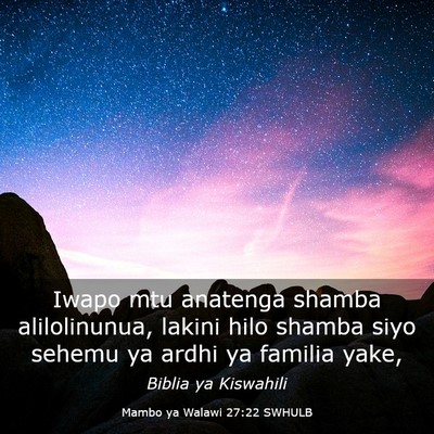 Picture 03 - Mambo ya Walawi 27:22 SWHULB - Iwapo mtu anatenga shamba alilolinunua, lakini - Bible Verse Picture