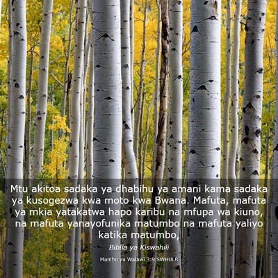 Picture 03 - Mambo ya Walawi 3:9 SWHULB - Mtu akitoa sadaka ya dhabihu ya amani kama sadaka - Bible Verse Picture