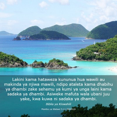 Picture 03 - Mambo ya Walawi 5:11 SWHULB - Lakini kama hataweza kununua hua wawili au - Bible Verse Picture