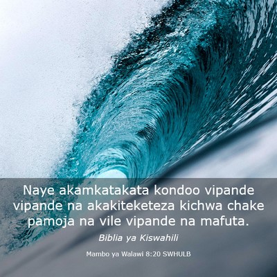 Picture 03 - Mambo ya Walawi 8:20 SWHULB - Naye akamkatakata kondoo vipande vipande na - Bible Verse Picture