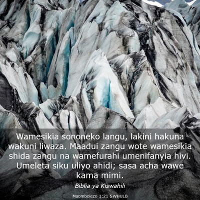 Picture 03 - Maombolezo 1:21 SWHULB - Wamesikia sononeko langu, lakini hakuna wakuni - Bible Verse Picture
