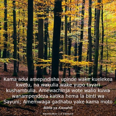 Picture 03 - Maombolezo 2:4 SWHULB - Kama adui amepindisha upinde wake kuelekea kwetu, - Bible Verse Picture