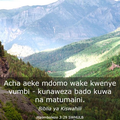 Picture 03 - Maombolezo 3:29 SWHULB - Acha aeke mdomo wake kwenye vumbi - kunaweza bado - Bible Verse Picture