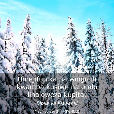 Picture 03 - Maombolezo 3:44 SWHULB - Umejifunika na wingu ili kwamba kusiwe na ombi - Bible Verse Picture
