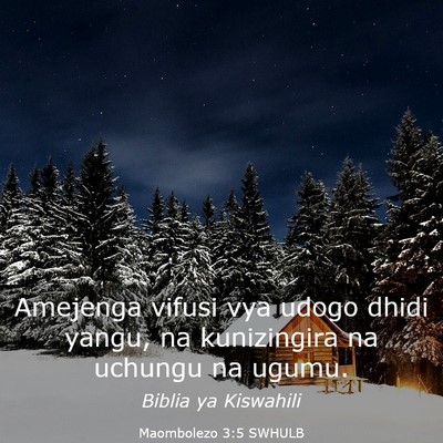 Picture 03 - Maombolezo 3:5 SWHULB - Amejenga vifusi vya udogo dhidi yangu, na - Bible Verse Picture