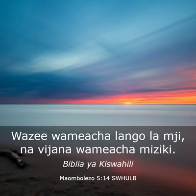 Picture 03 - Maombolezo 5:14 SWHULB - Wazee wameacha lango la mji, na vijana wameacha - Bible Verse Picture