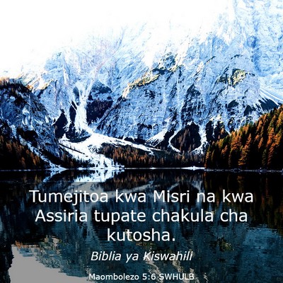 Picture 03 - Maombolezo 5:6 SWHULB - Tumejitoa kwa Misri na kwa Assiria tupate chakula - Bible Verse Picture