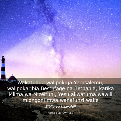 Picture 03 - Marko 11:1 SWHULB - Wakati huo walipokuja Yerusalemu, walipokaribia - Bible Verse Picture