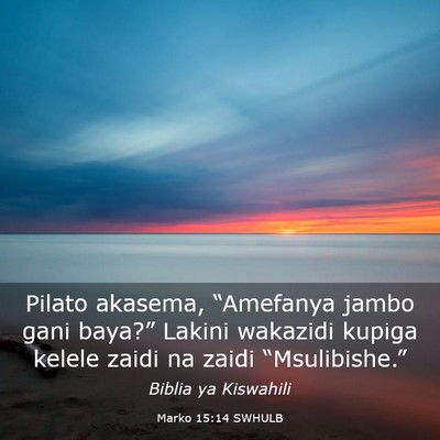 Picture 03 - Marko 15:14 SWHULB - Pilato akasema, “Amefanya jambo gani baya?” - Bible Verse Picture