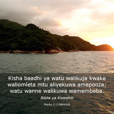 Picture 03 - Marko 2:3 SWHULB - Kisha baadhi ya watu walikuja kwake waliomleta - Bible Verse Picture
