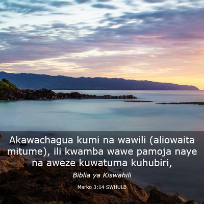 Picture 03 - Marko 3:14 SWHULB - Akawachagua kumi na wawili (aliowaita mitume), - Bible Verse Picture